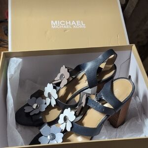 Michael Kors Women's Black Floral Heels